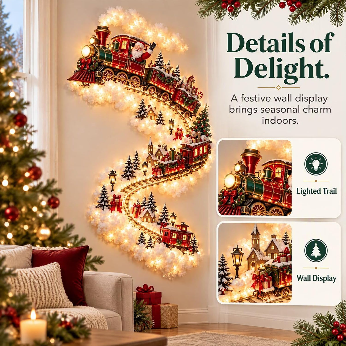 Glowing Christmas Wall Trail – No Tree Needed